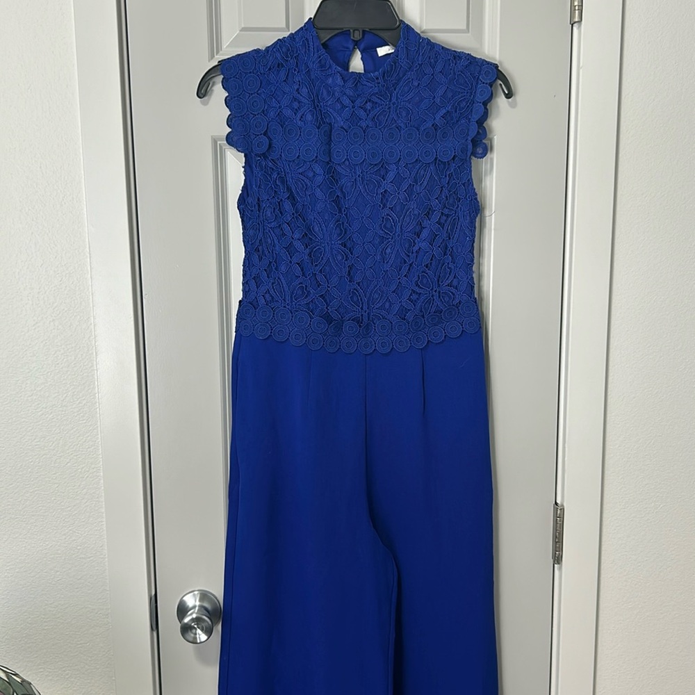 Julia Jordan Blue lace top jumpsuit